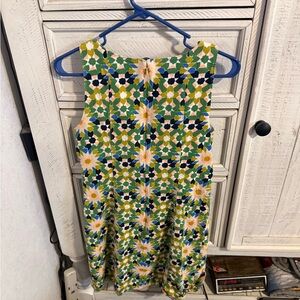 Fossil Green and Blue Floral Midi Dress